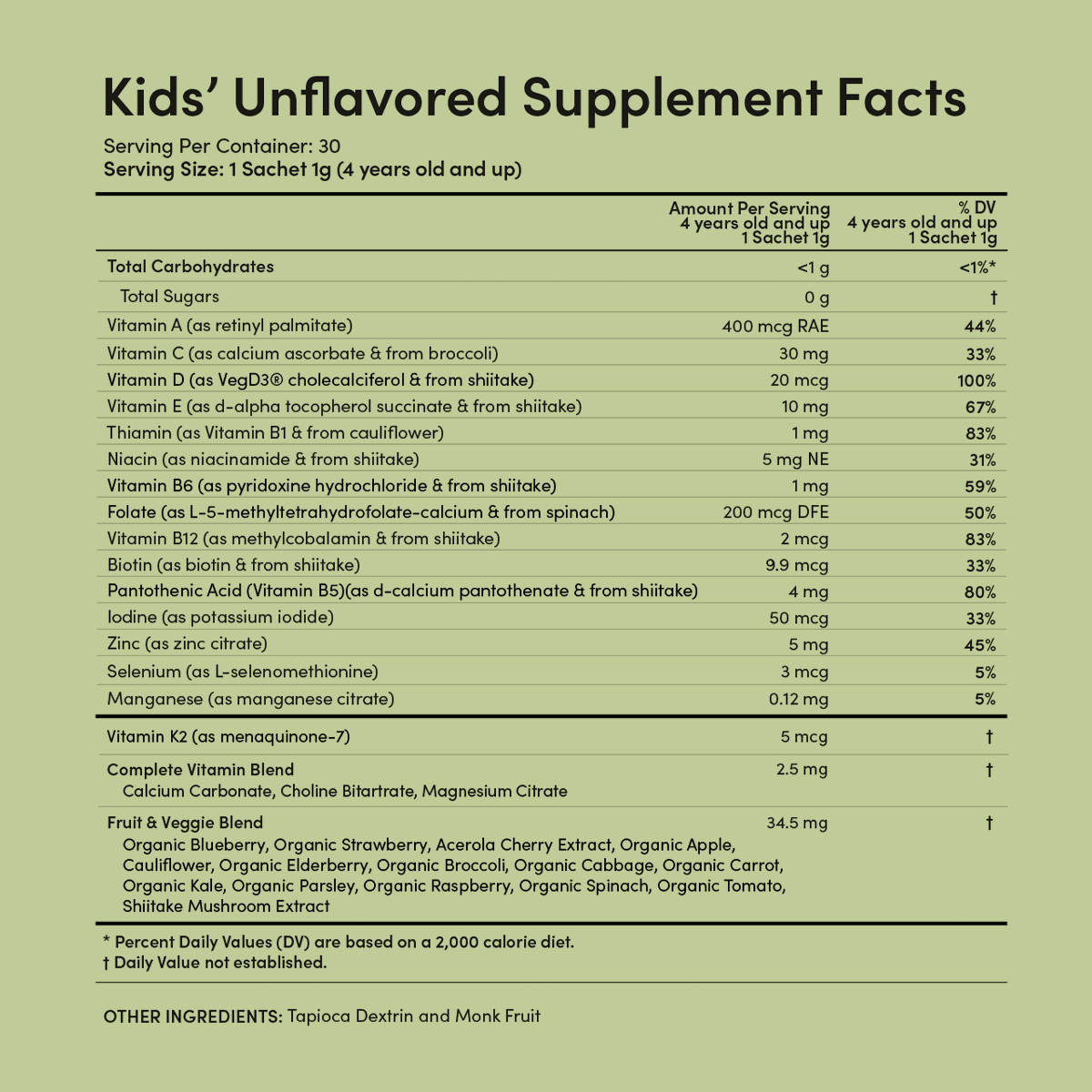 Kids' Essential Unflavored Multivitamin